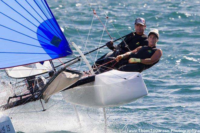 Darren Bundock and Nina Curtis - 2014 ISAF Sailing World Championships Santander &copy; Thom Touw http://www.thomtouw.com